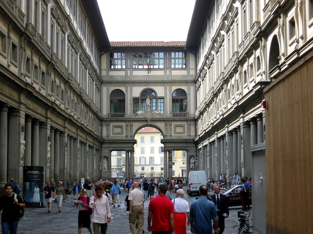 The Courtyard of the Uffizi Gallery