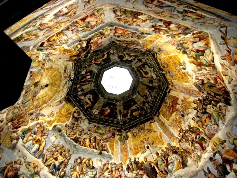 A view of the dome from the
          cathedral's interior