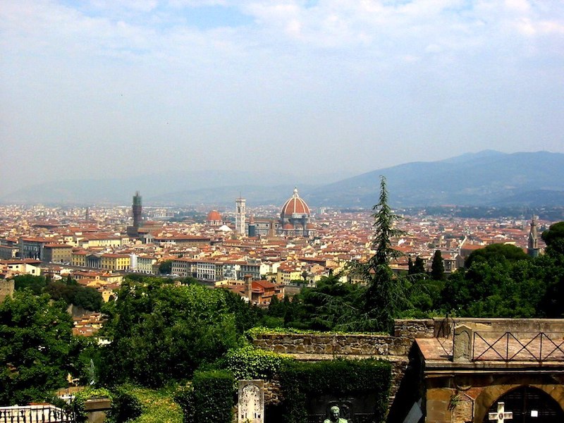 View of Florence from the steps of San Miniato