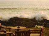 Waves Break over rocks below the Terrace