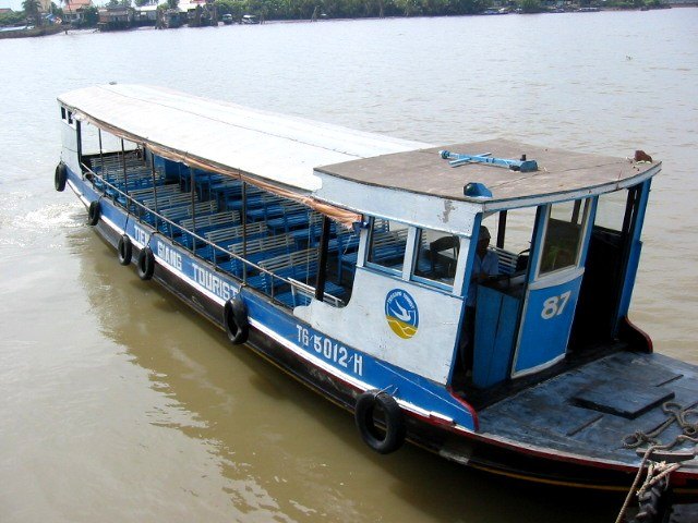 Our trip down the Mekong
          began on this boat